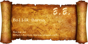 Bollók Barna névjegykártya