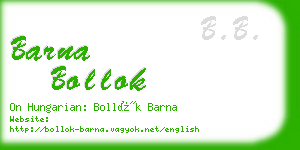 barna bollok business card